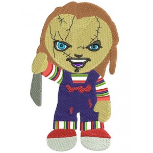 Looks Like Cute Chuckie Horror Filled Machine Embroidery Digitized Design Pattern